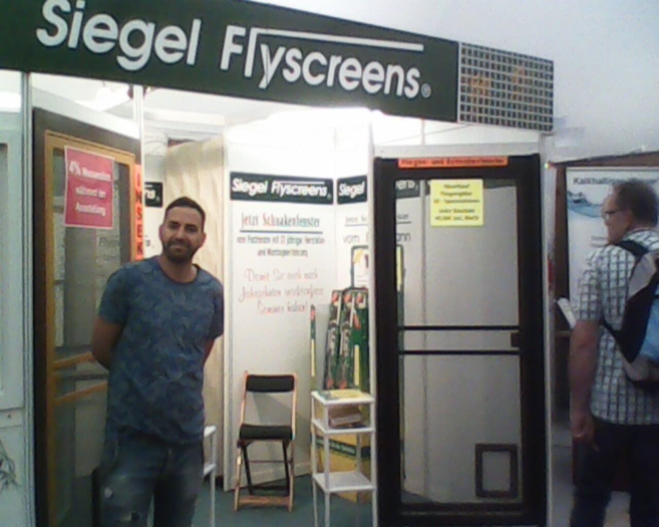 Siegel Flyscreens Ausstellungsstand